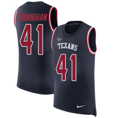 Nike Texans #41 Zach Cunningham Navy Blue Team Color Men's Stitched NFL Limited Rush Tank Top Jersey - Click Image to Close